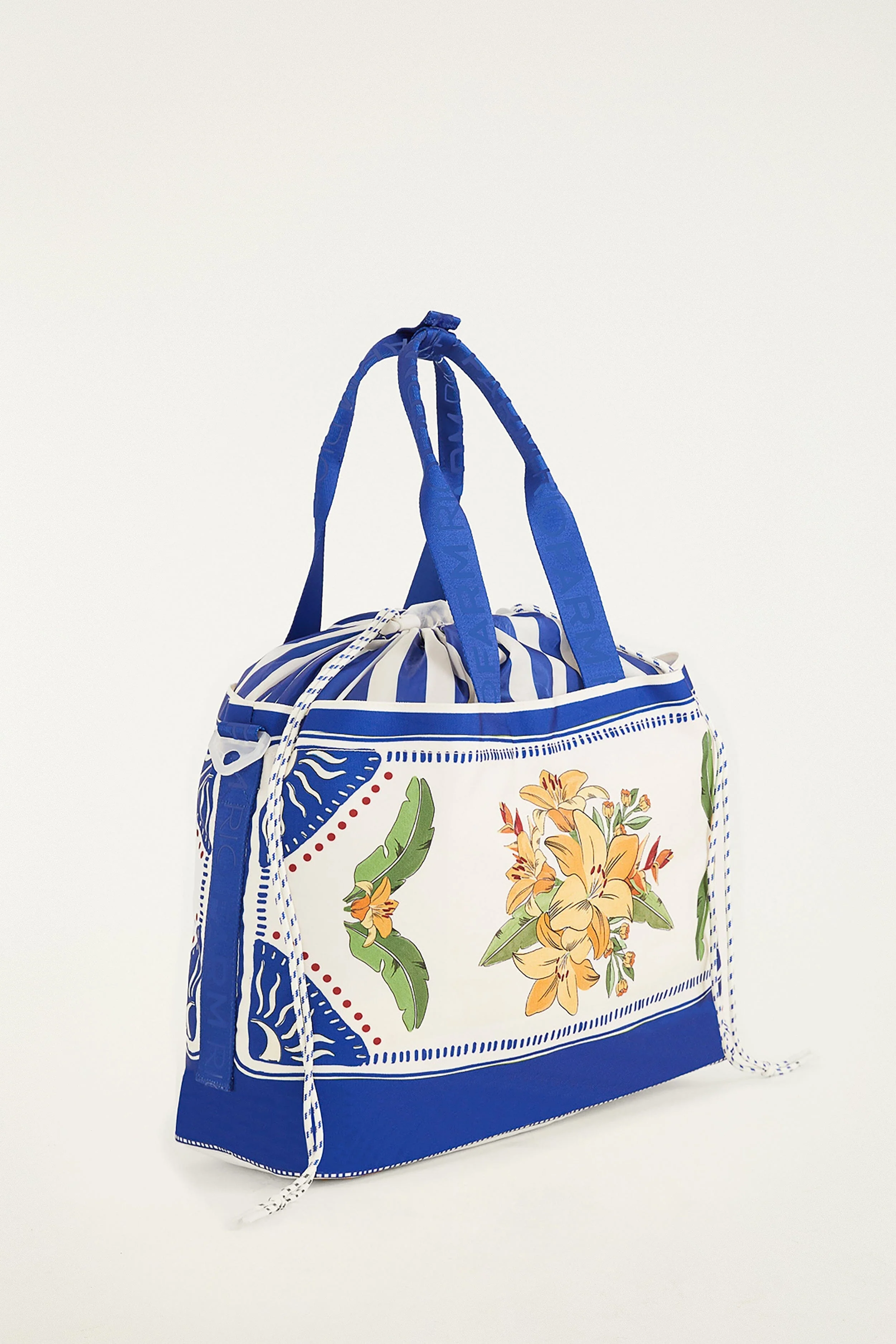 Blue Carioca Tropical Destiny Drawstring Tote Bag - Image 3