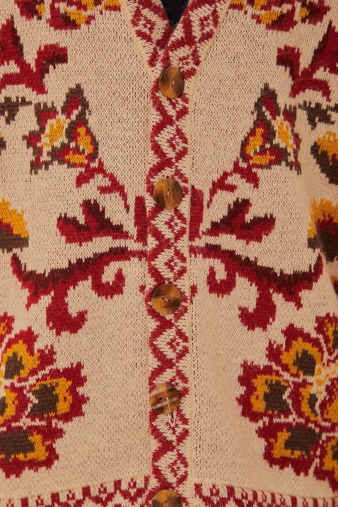 Cream Toucans Scarf Knit Cardigan - Image 6