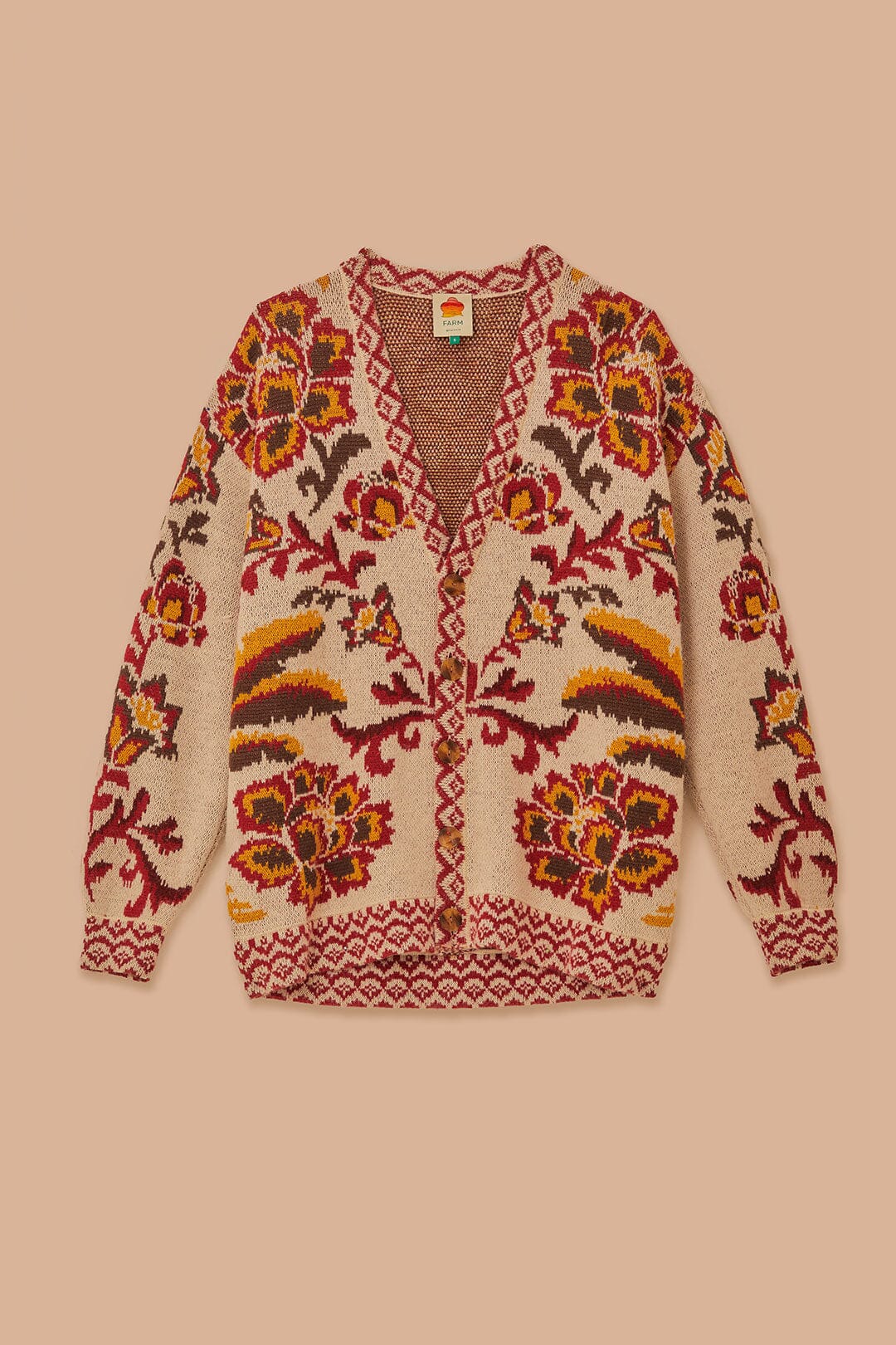 Cream Toucans Scarf Knit Cardigan - Image 7
