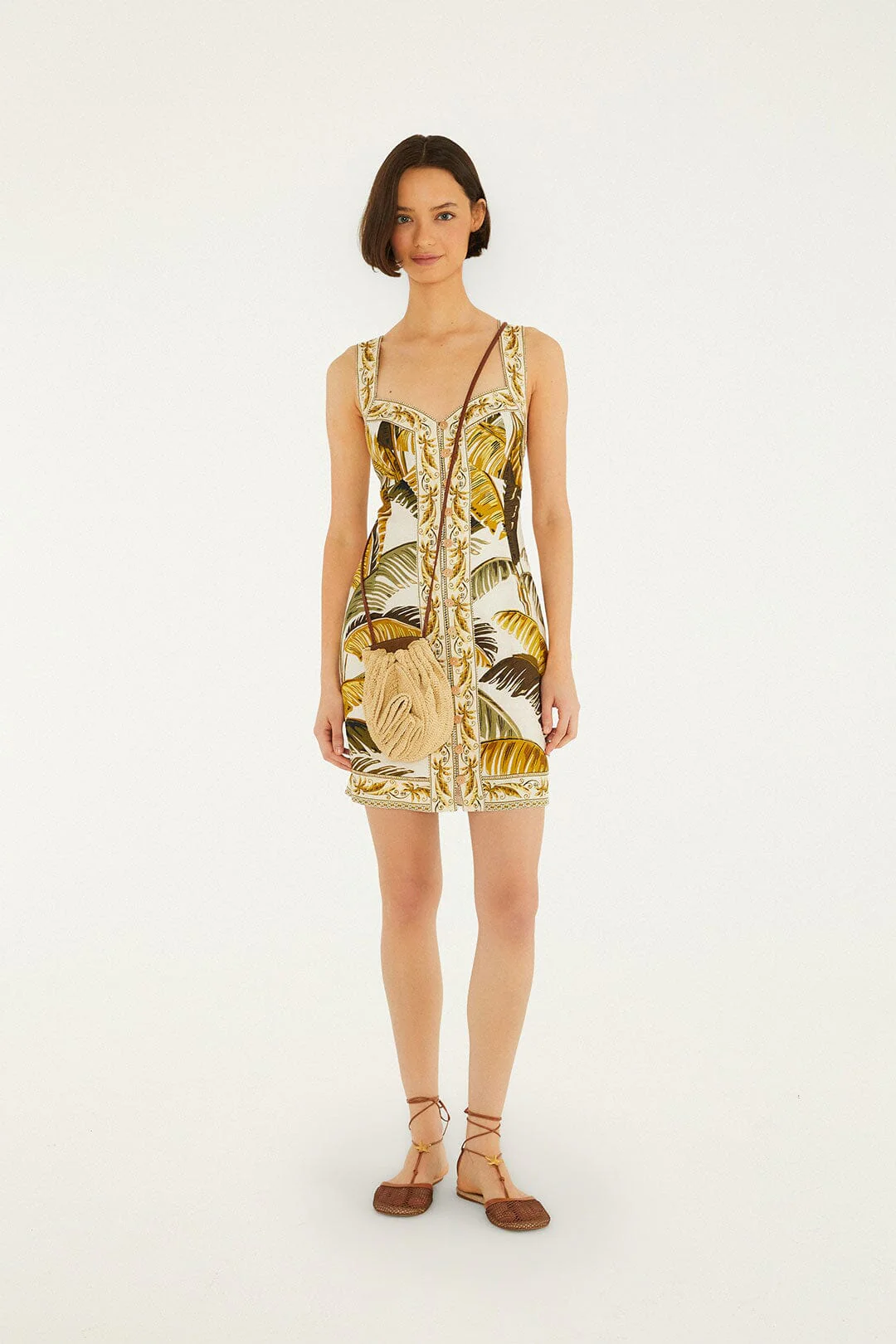 Off-White Trancoso Buttoned Euroflax™ Premium Linen Mini Dress