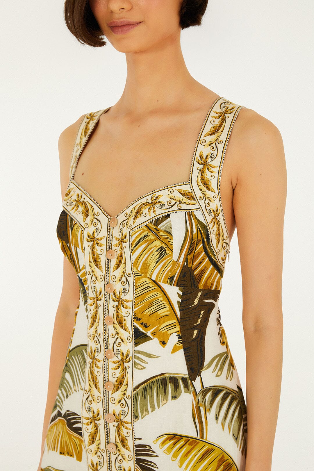 Off-White Trancoso Buttoned Euroflax™ Premium Linen Mini Dress - Image 2
