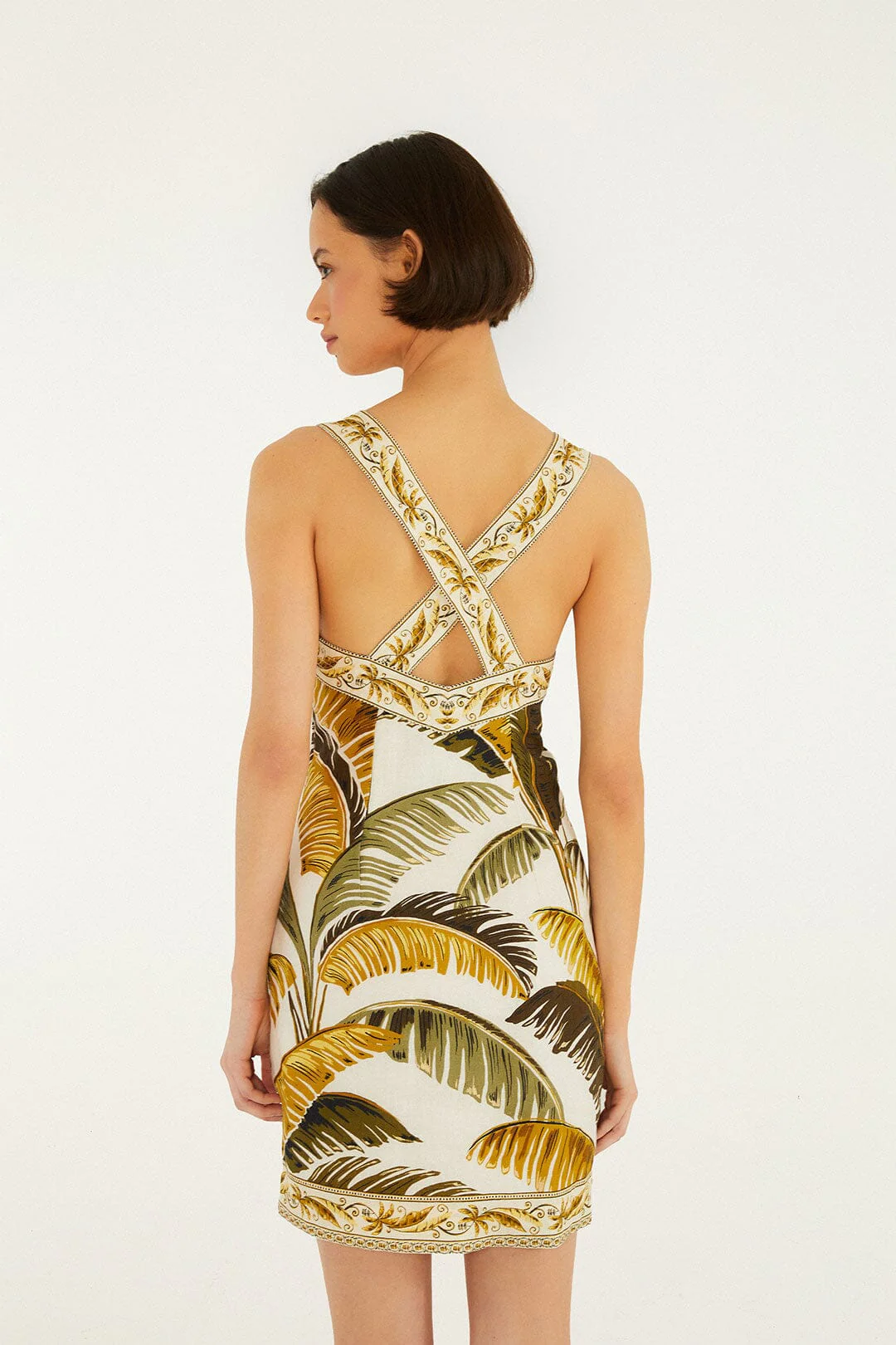 Off-White Trancoso Buttoned Euroflax™ Premium Linen Mini Dress - Image 4