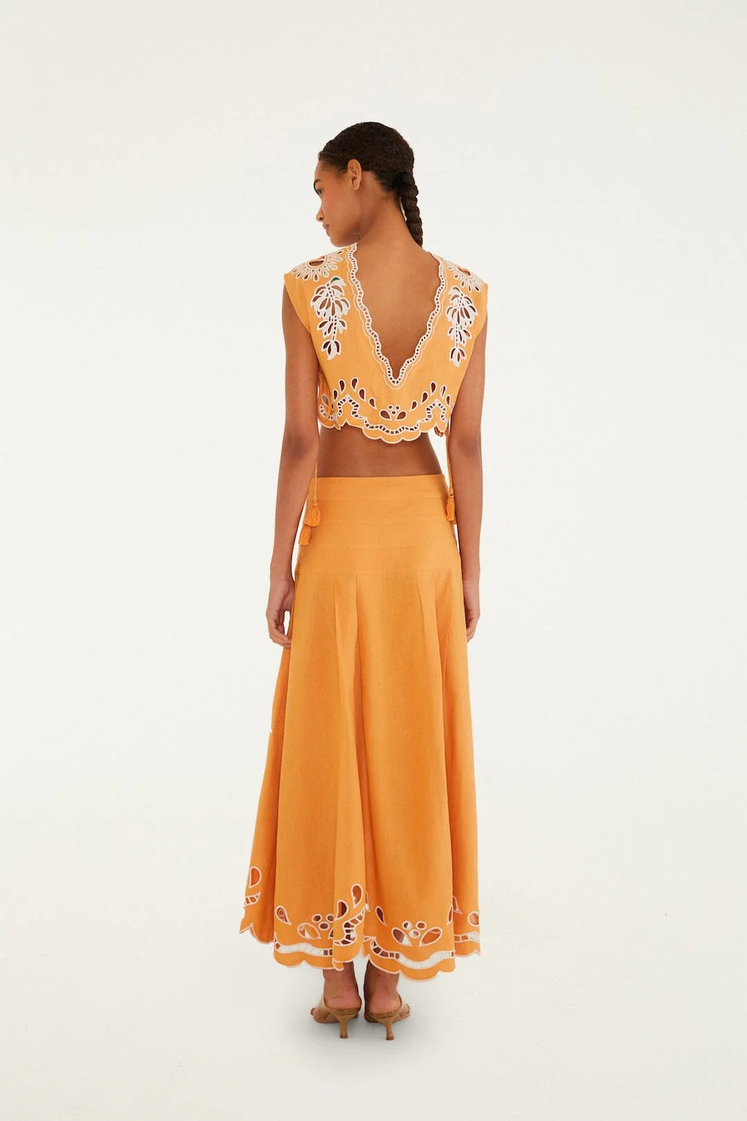 Camel Tropi Embroidery Skirt - Image 3