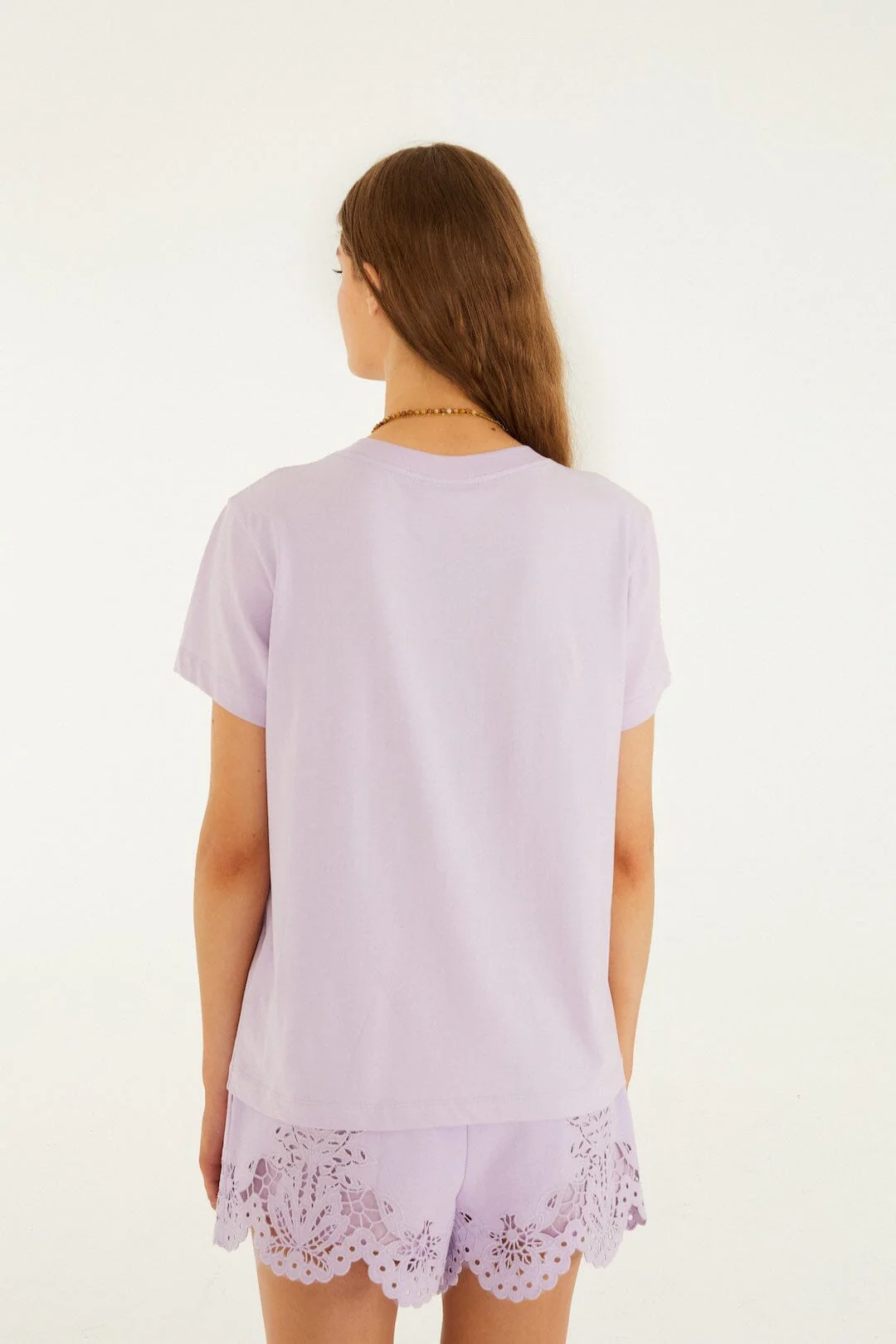 Lilac Tropical Bouquet Organic Cotton T-Shirt - Image 3