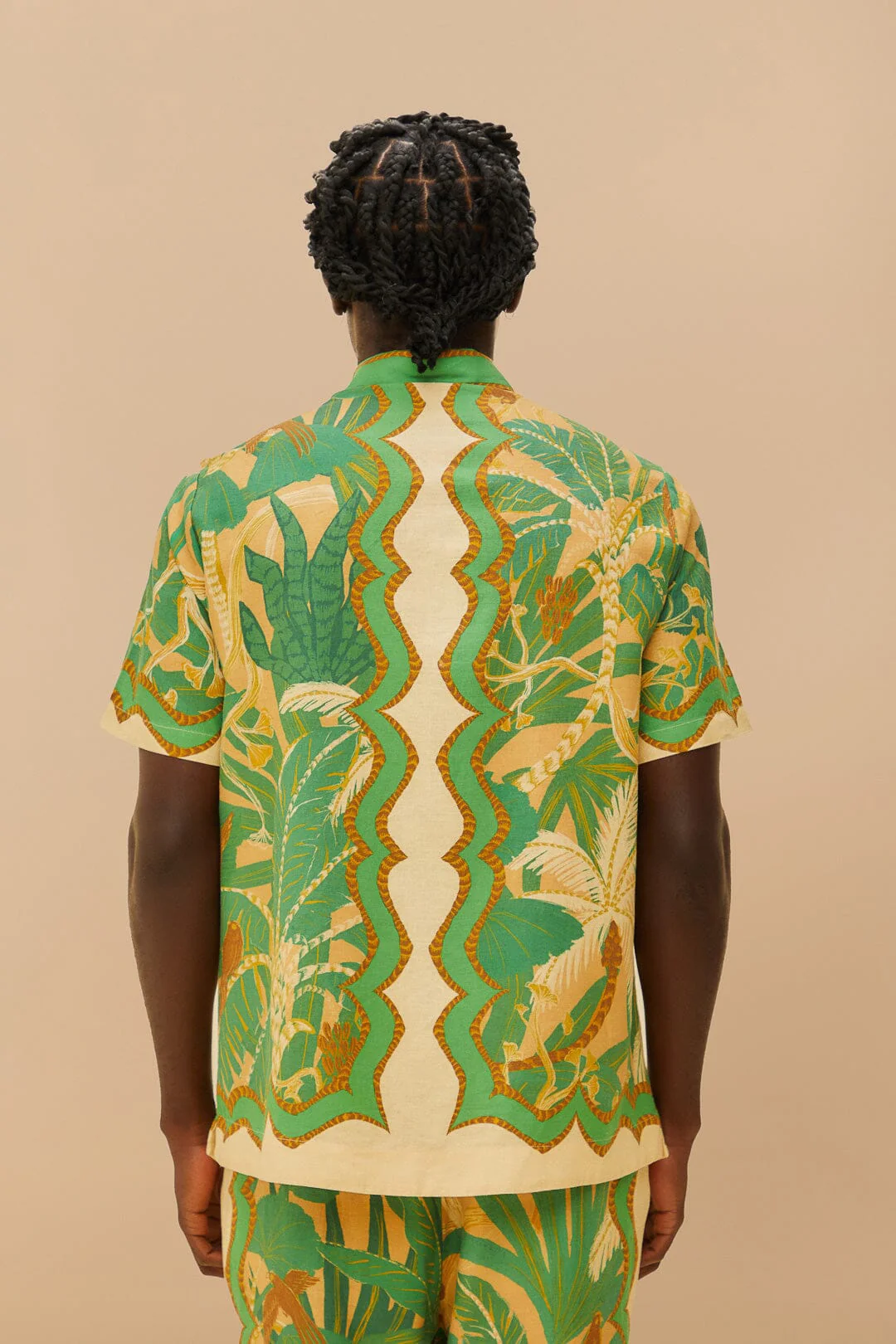 Beige Tropical Isla LENZING™ ECOVERO™ Euroflax™ Shirt - Image 4