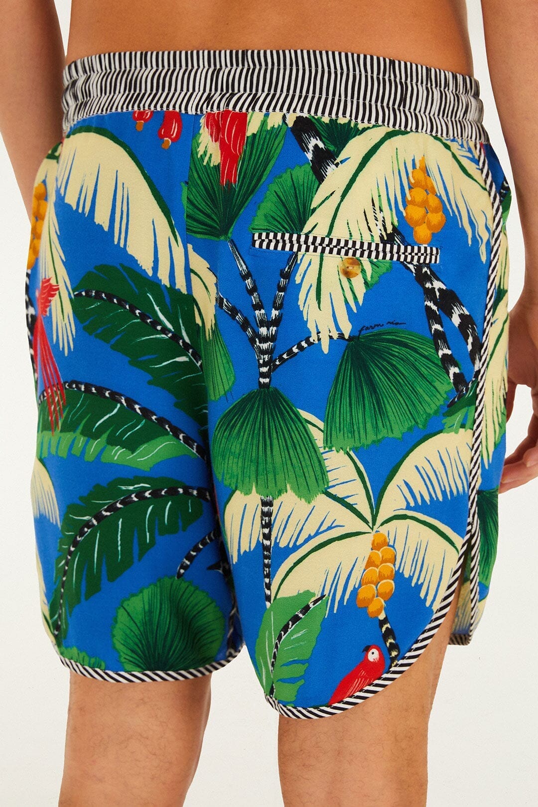 Blue Tropical Island Drawstring Lenzing™ Ecovero™ Viscose Shorts - Image 3