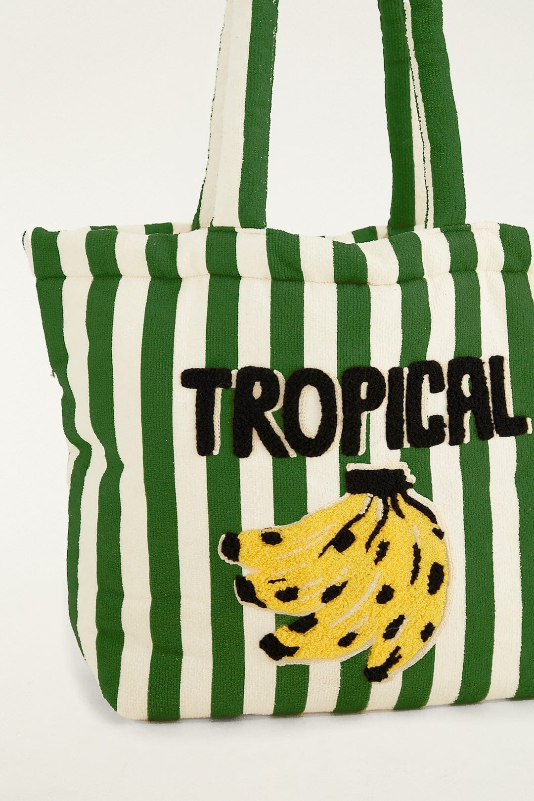 Green Tropical Banana Embroidered Tote Bag - Image 2