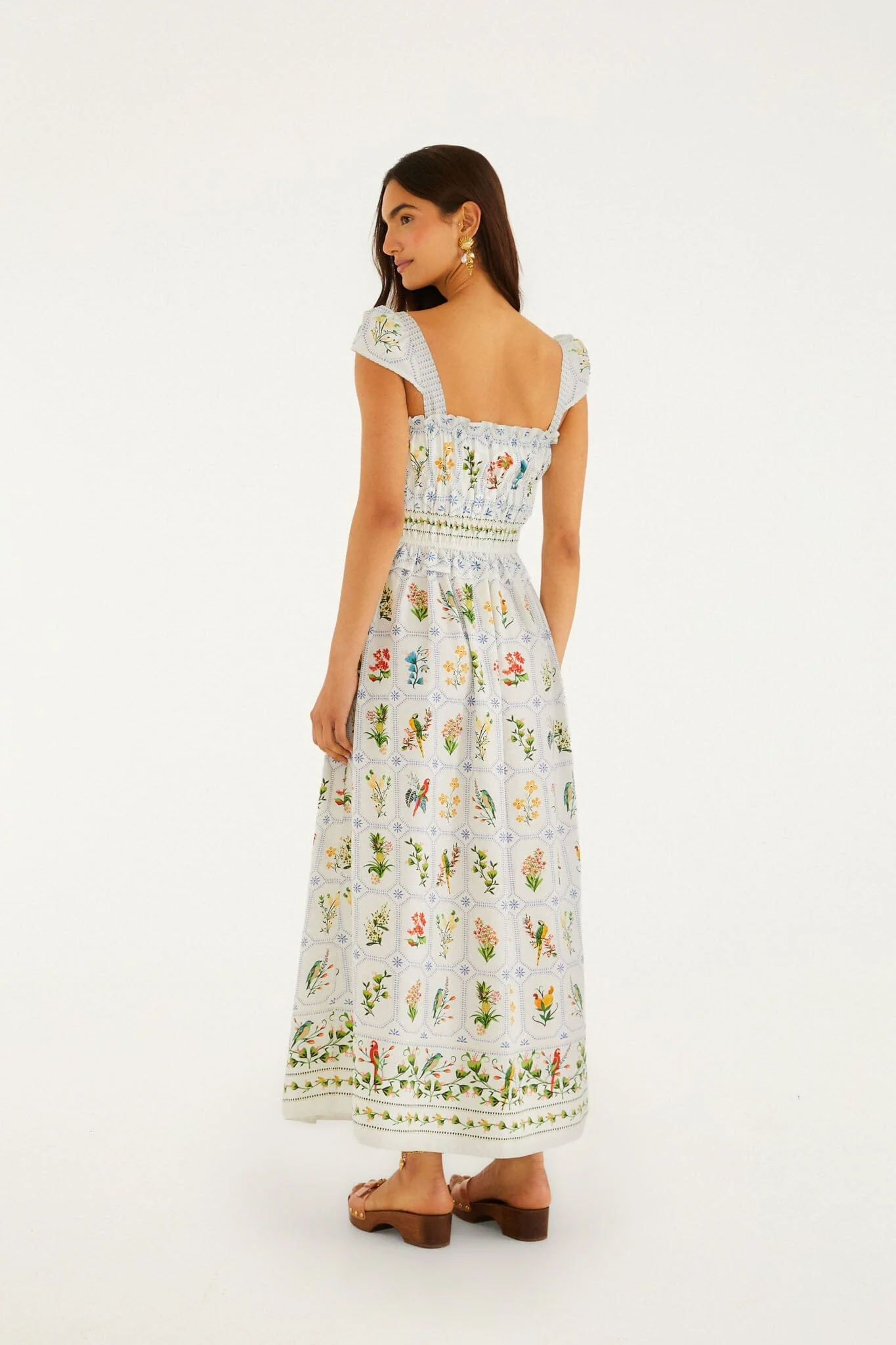 Off-White Tropical Porcelain Organic Cotton Maxi Dress - Image 3