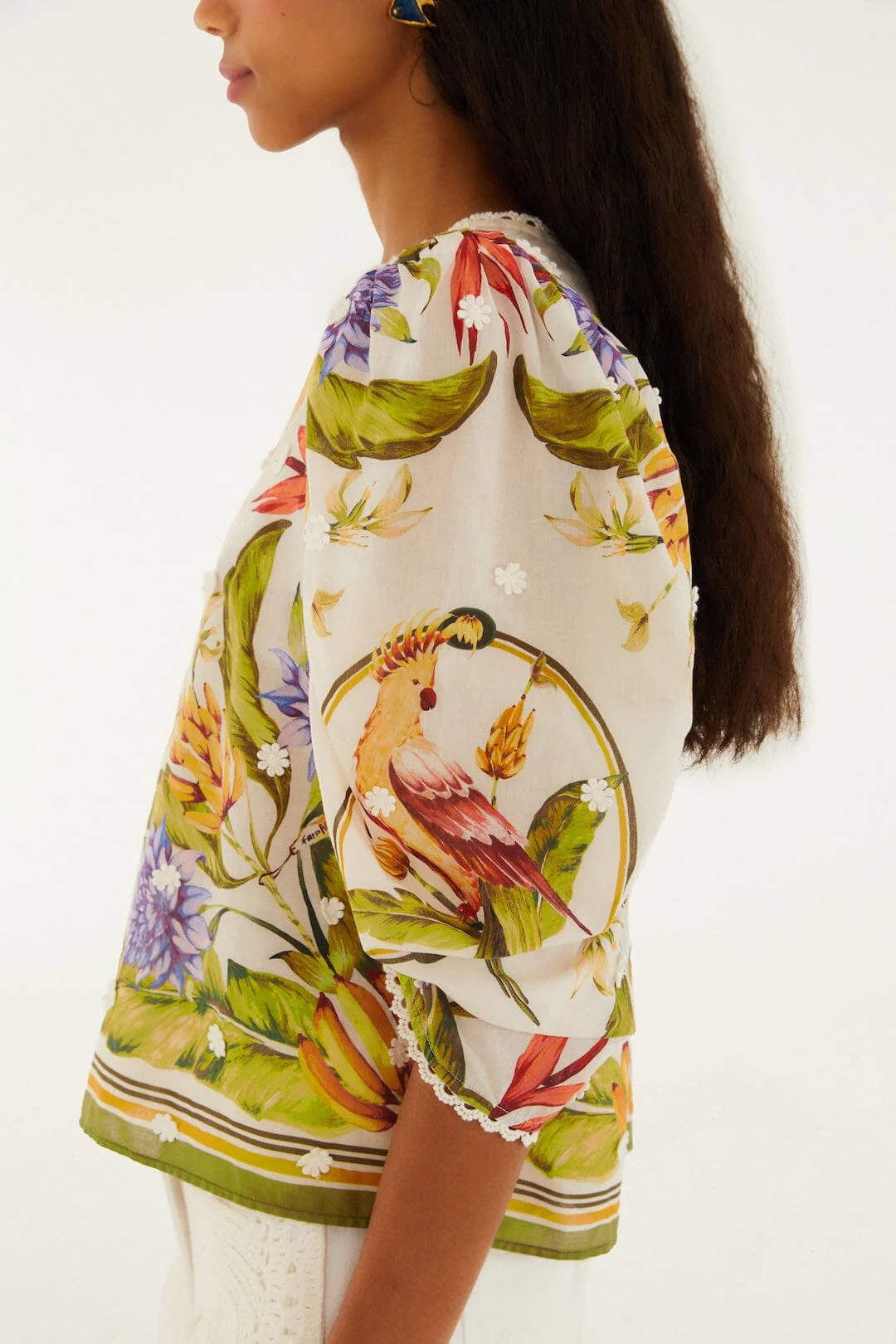 Sand Tropical Scarf Blouse - Image 5