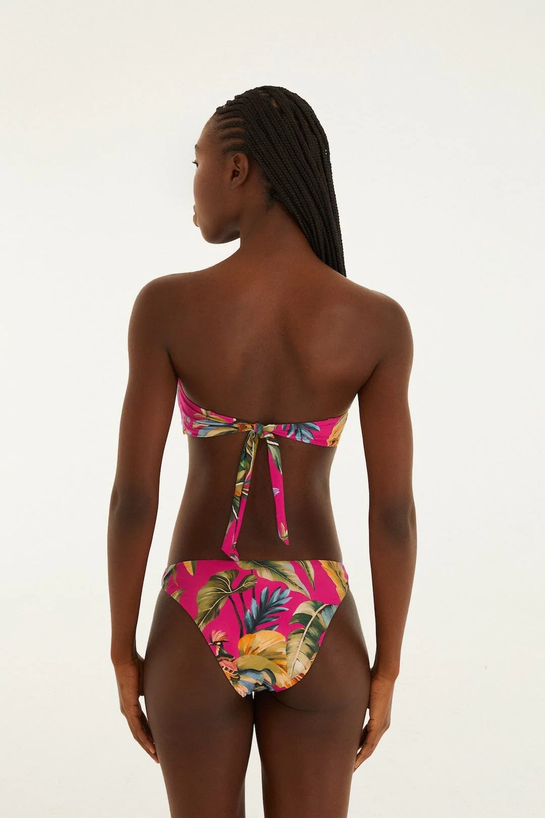 Pink Tropicalia Front Knot Bikini Top - Image 3