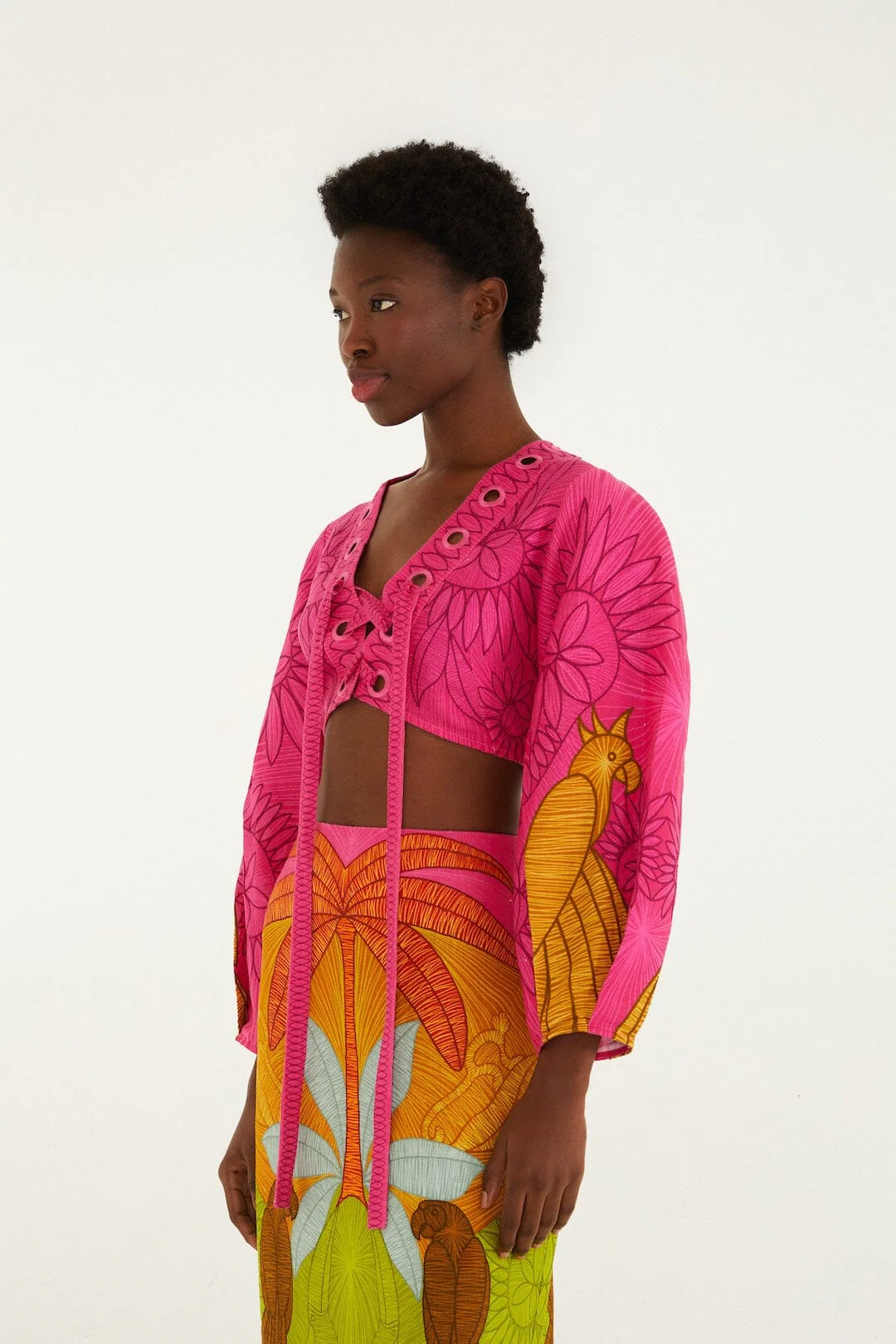 Multicolor Usiacuri Euroflax™ Premium Linen Eyelet Blouse - Image 5