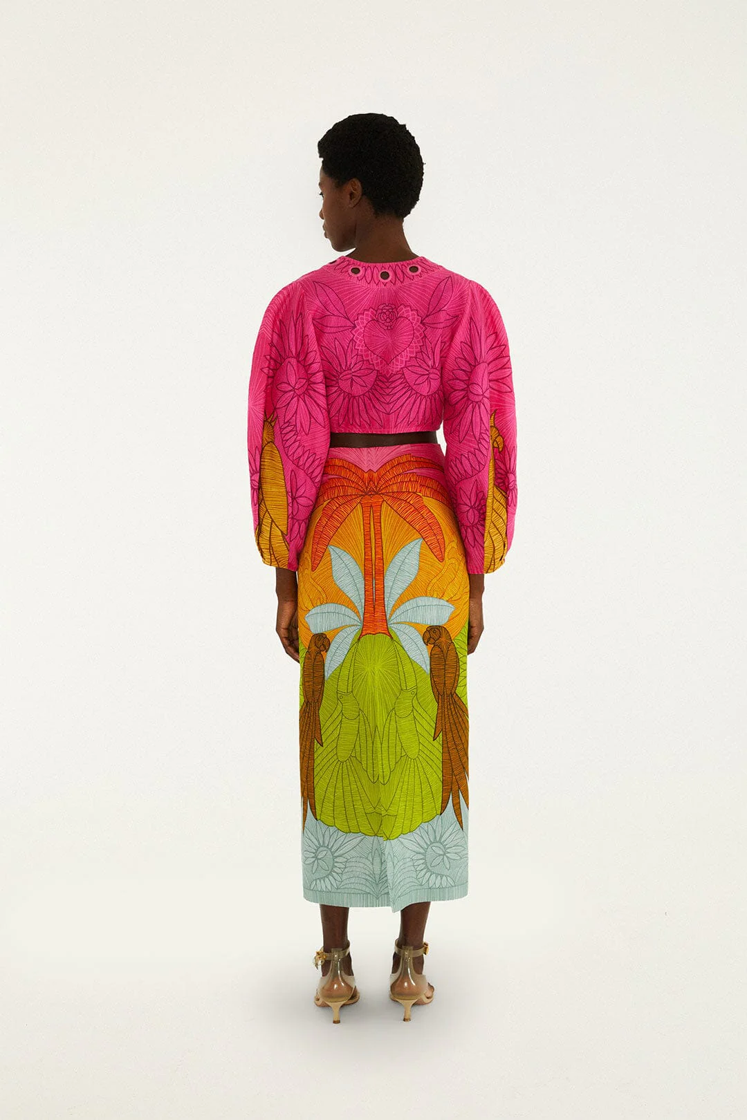 Multicolor Usiacuri Euroflax™ Premium Linen Midi Skirt - Image 3