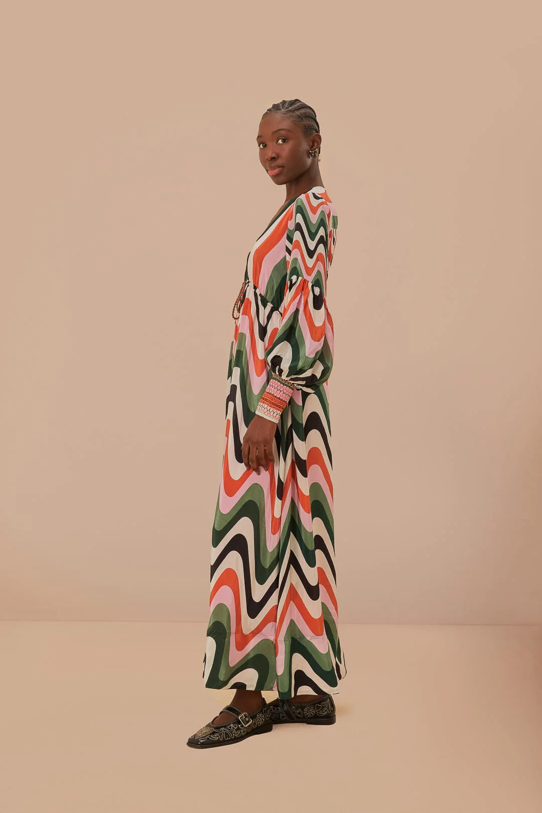 Multicolor Wave Gradient Maxi Dress - Image 3