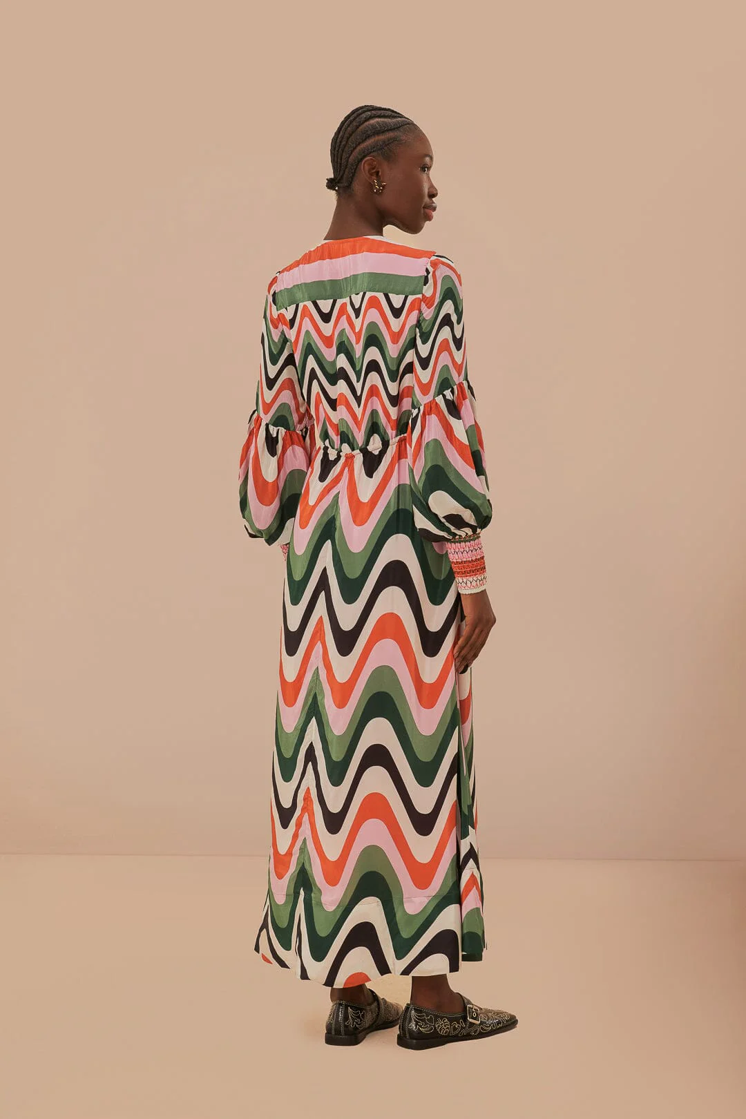 Multicolor Wave Gradient Maxi Dress - Image 4