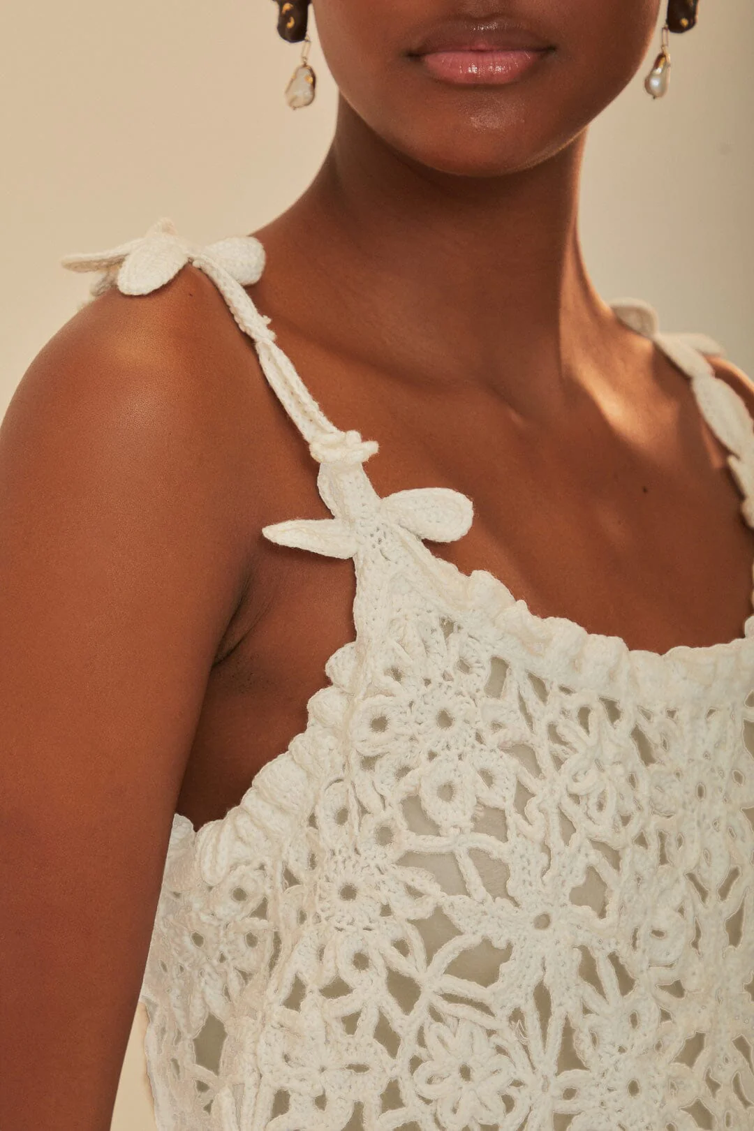 White Flowers Crochet Top - Image 2