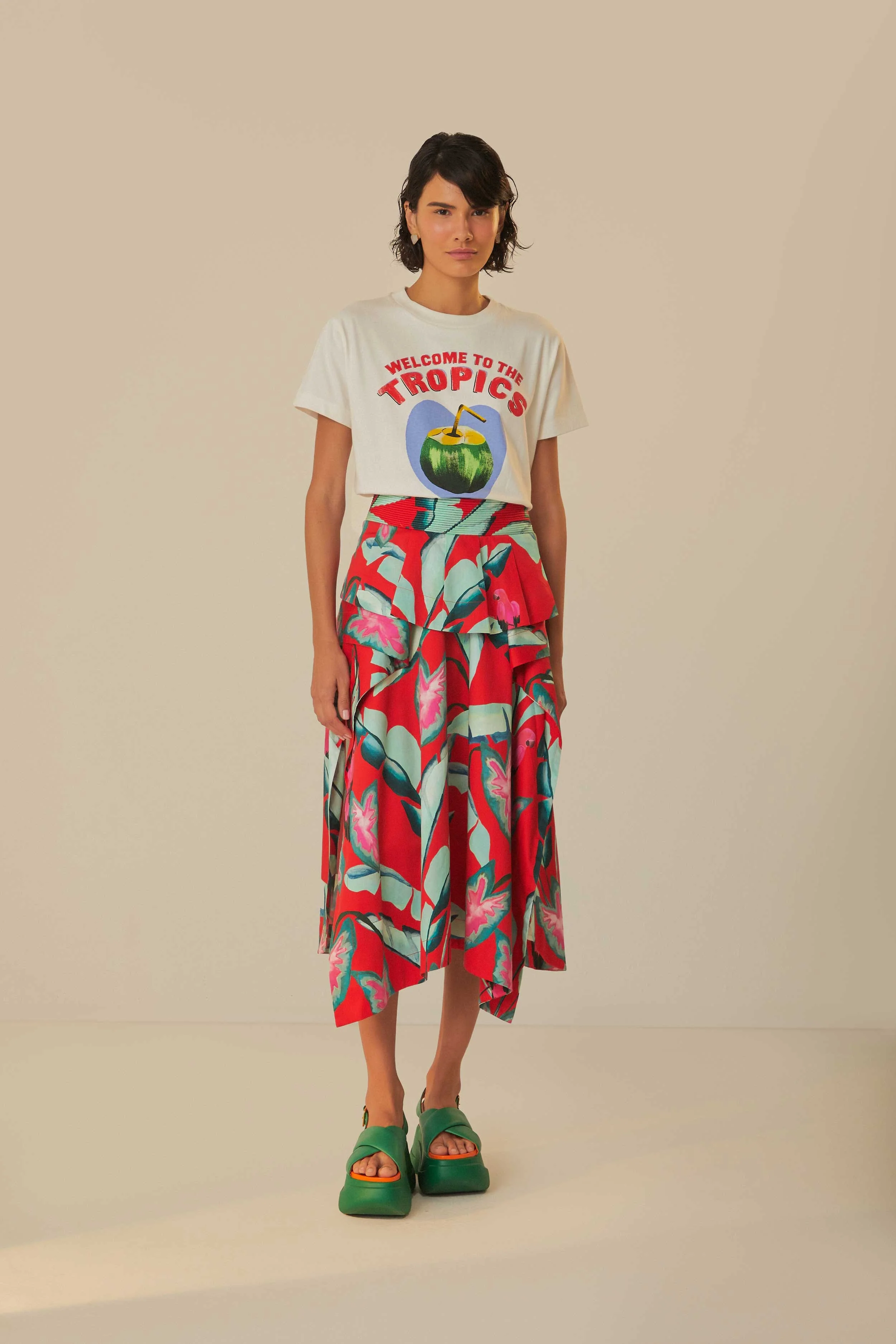 White Welcome To The Tropics Organic Cotton T-Shirt - Image 3