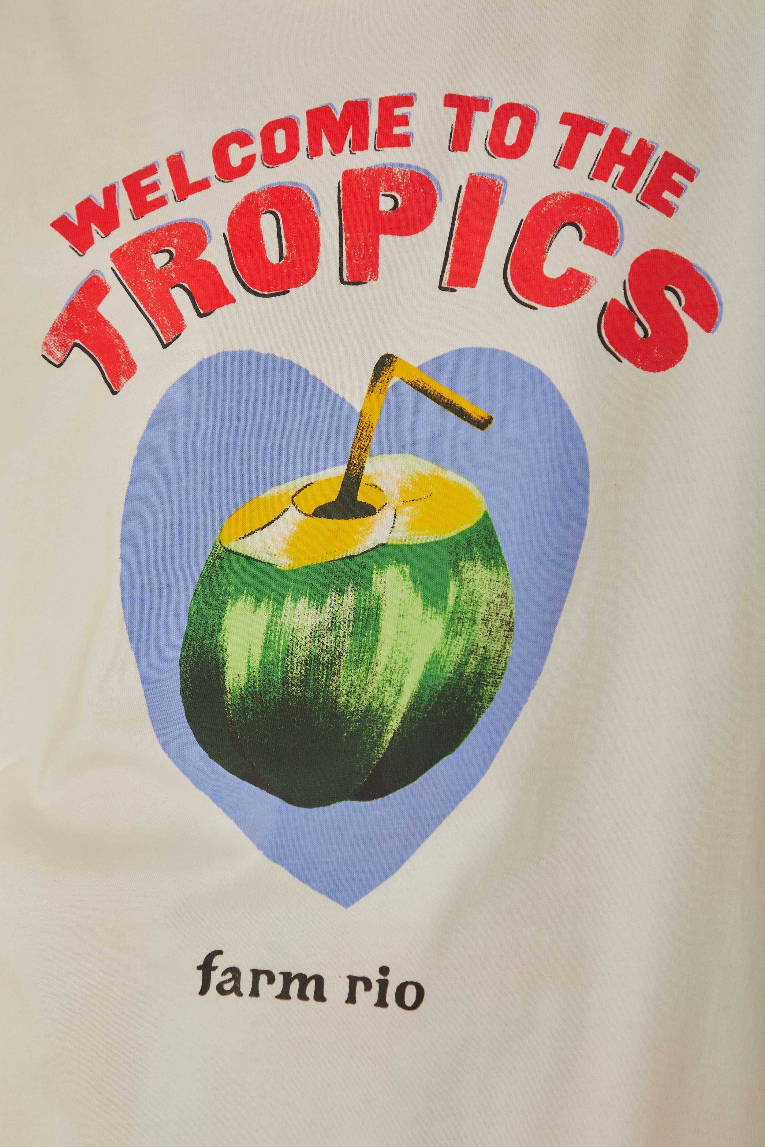 White Welcome To The Tropics Organic Cotton T-Shirt - Image 6