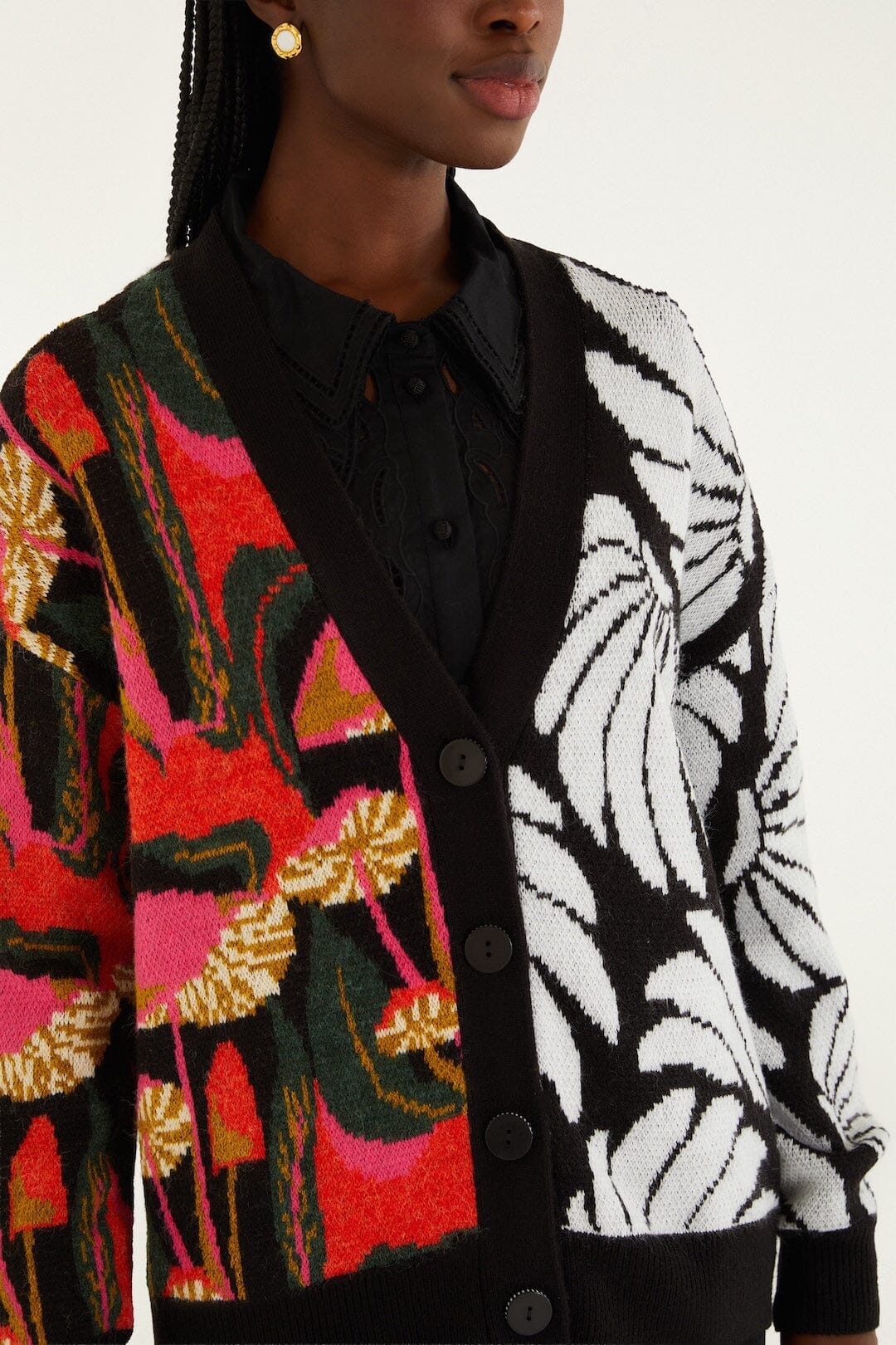 Mix Wild Mushrooms Knit Cardigan - Image 2
