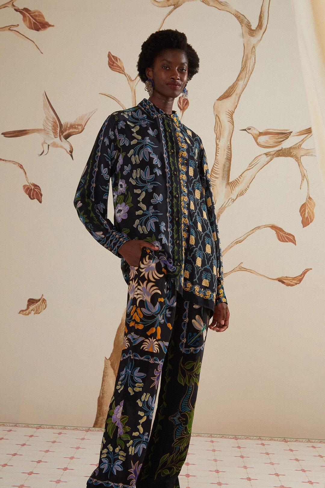 Black Winter Garden Pajama Pants - Image 2