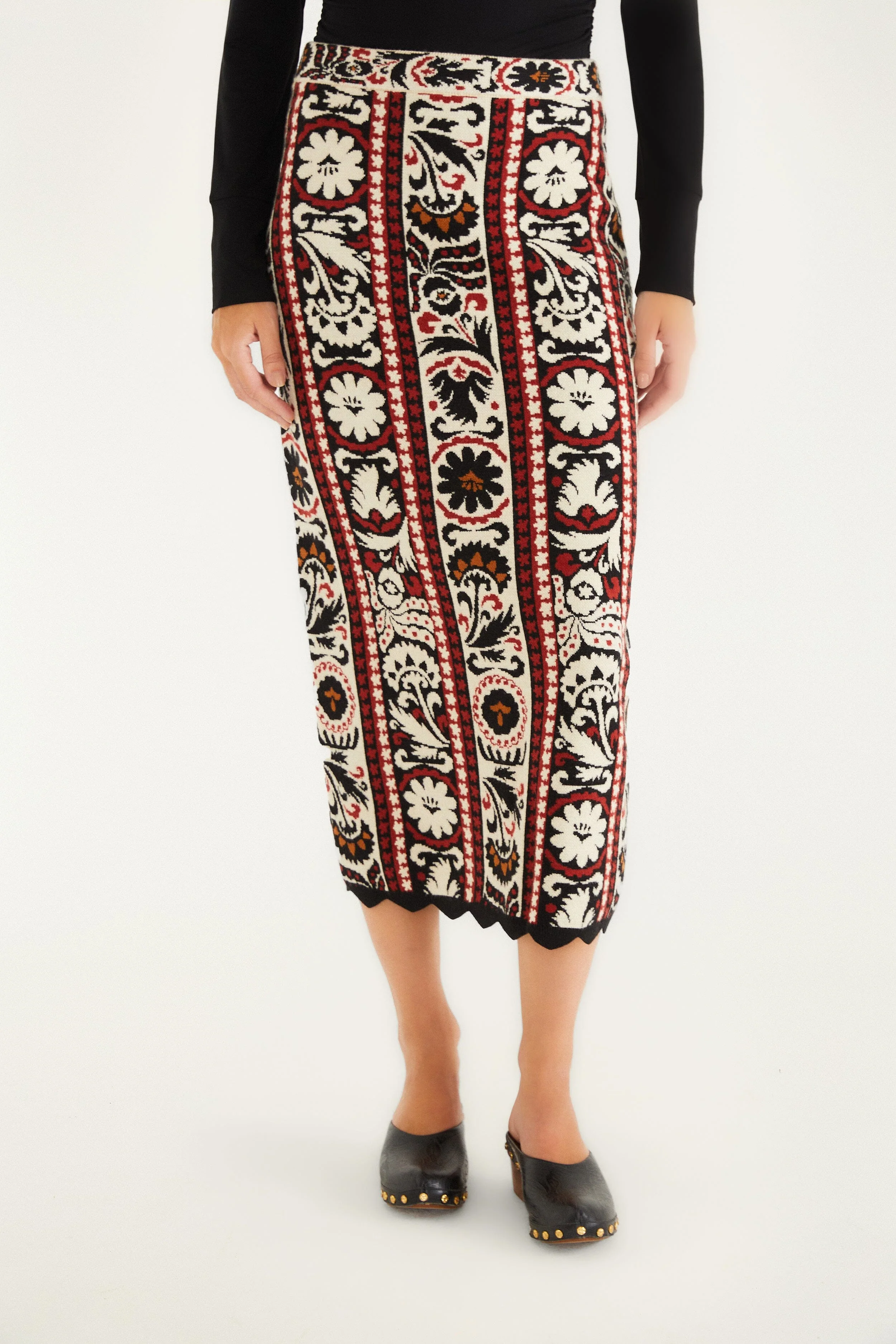 Stripes Winter Tapestry Knit Skirt - Image 2