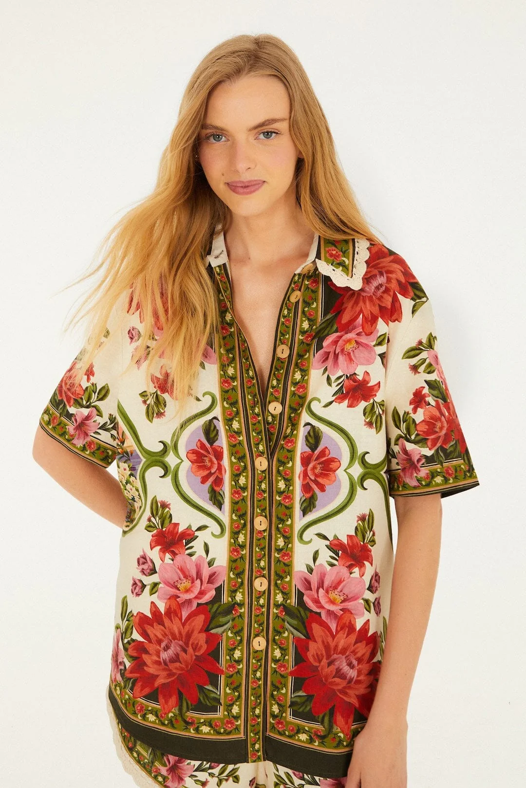 Sand Wonder Rio Crochet Lenzing™ Ecovero™ Euroflax™ Unisex Shirt - Image 2