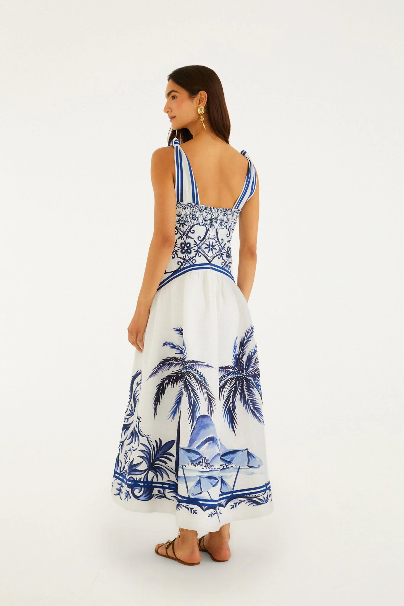 Off-White Wonderful City Euroflax™ Premium Linen Maxi Dress - Image 3