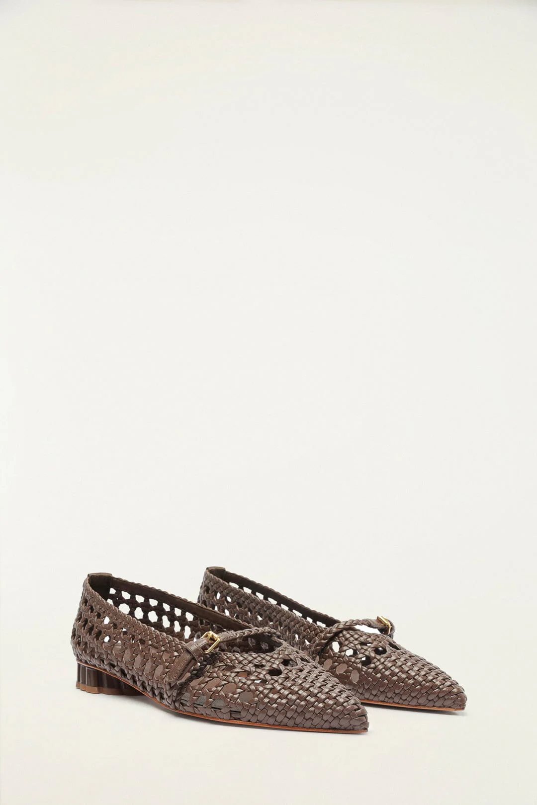 Brown Woven Mary Jane Ballerina - Image 2