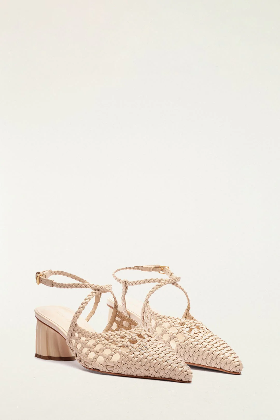 Cream Woven Wedge Heeled Sandal - Image 2