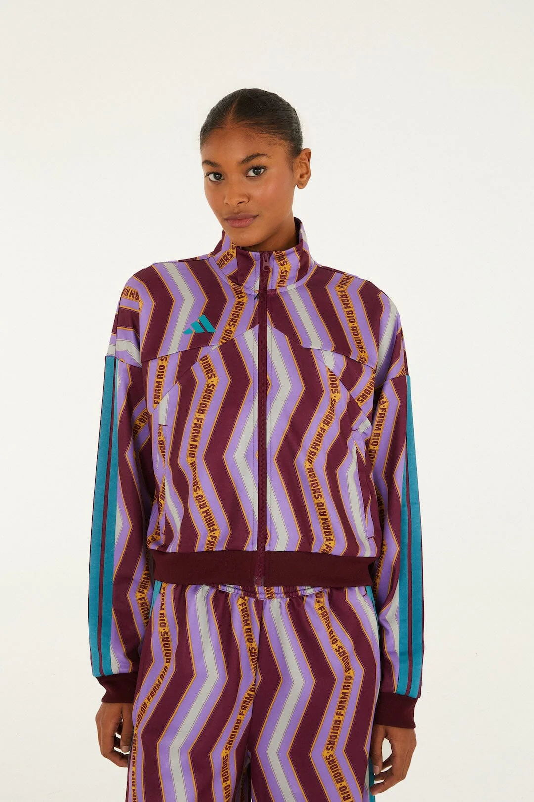 Zig Zag Stripes Lilac Adidas Tiro Jacket - Image 3